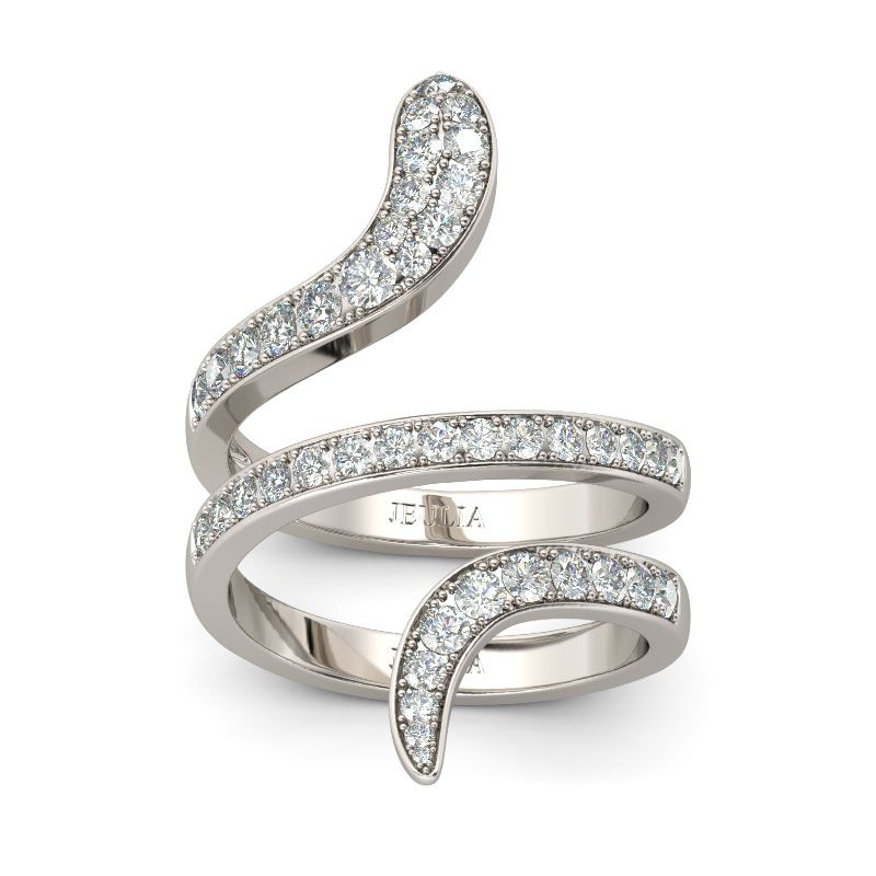 Snake Shape Sterling Silver Cocktail Ring