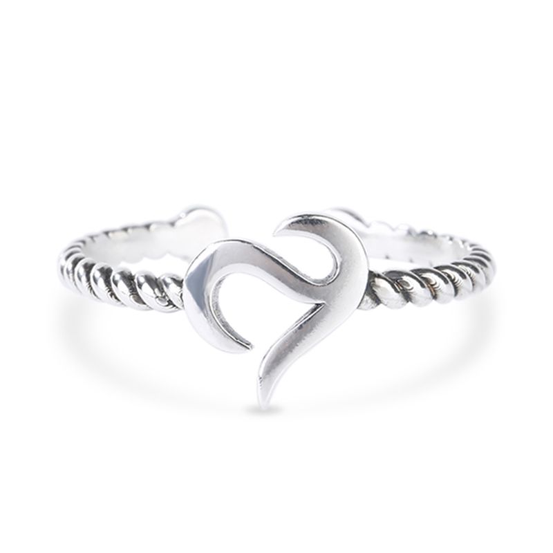 Jeulia Logo Shape Commemorative Women's Sterling Silver Open Rin