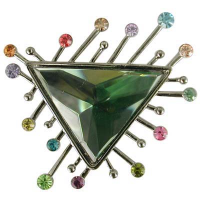 Swarovski Crystal Triangle Sunray Brooch