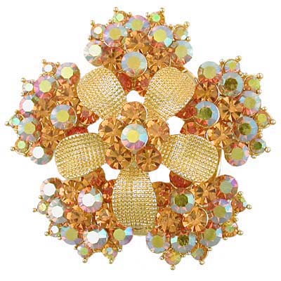 Swarovski Crystal Sunflower PinBrooch Scarf Clip