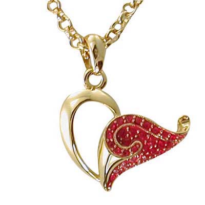 Swarovski Crystal Lover Heart Golden Necklace