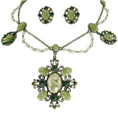 Swarovski Crystal Gemstone Floral Jewelry Set