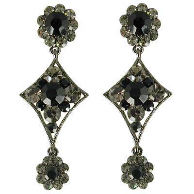 Swarovski Crystal Black Chandelier Earrings