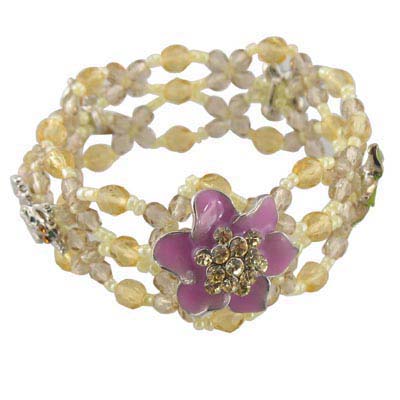 Swarovski Crystal Beads Enamel Floral Bracelet