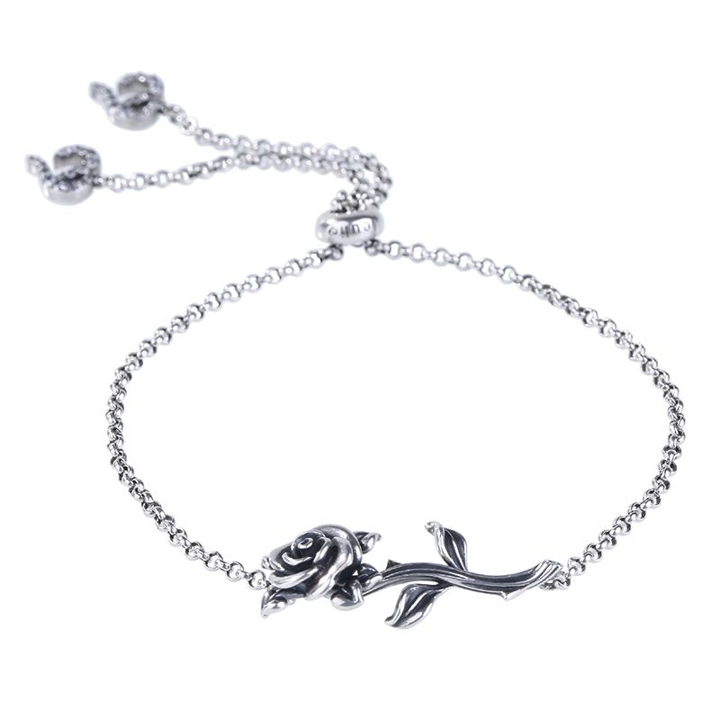 Heart Leaves Rose Branch Bracelet