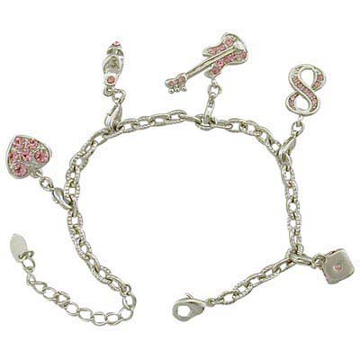 Crystal High Heel Shoe Heart Guitar Bracelet