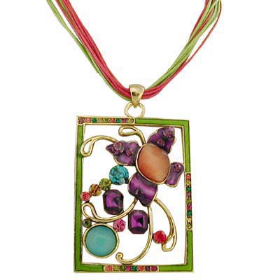 Swarovski Crystal Painting Pendant Necklace