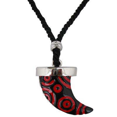 Enamel Horn Pendant Necklace
