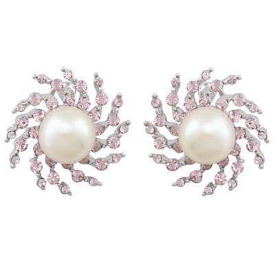 Swarovski Crystal Pearl Stud Earrings