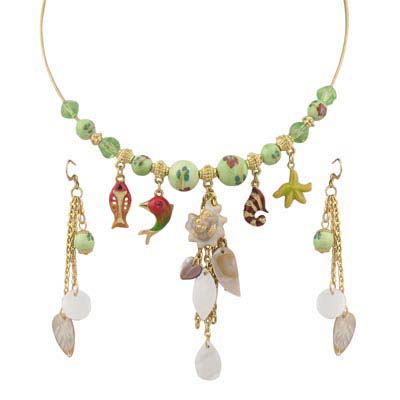 Fish Starfish Shell Sea Charm Jewelry Set