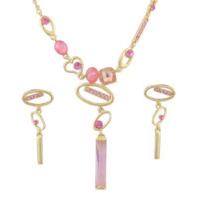 Swarovski Crystal Circle Pendant Jewelry Set