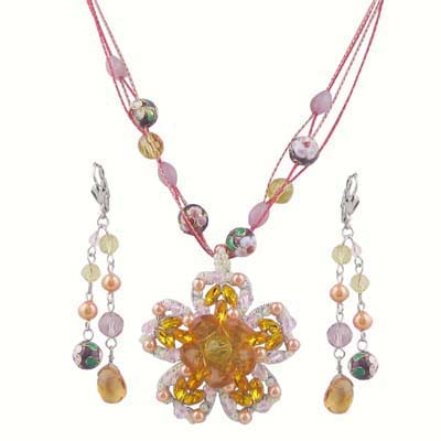 Swarovski Cystal Sunflower Party Jewelry Set