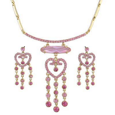 Swarovski Cystal Love Heart Party Jewelry Set