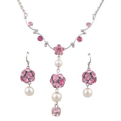 Swarovski Cystal Ball Pendant Party Jewelry Set