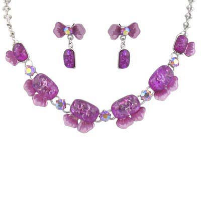 Swarovski Cystal Purple Tie Party Jewelry Set