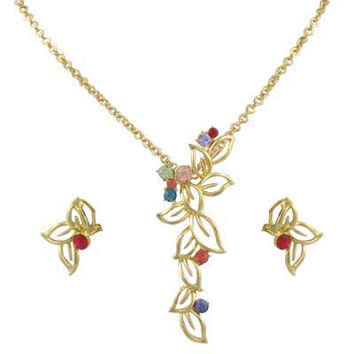 Swarovski Cystal Floral Leaf Party Jewelry Set