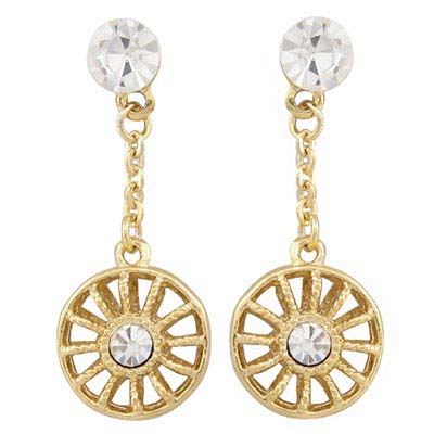 Swarovski Crystal Wheel Golden Earrings