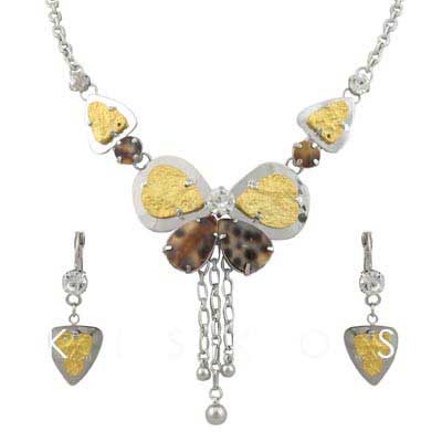 Swarovski Cystal Butterlfy Pendant Jewelry Set