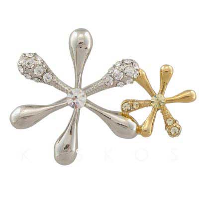 Swarovski Crystal Double Snow Flake Brooch