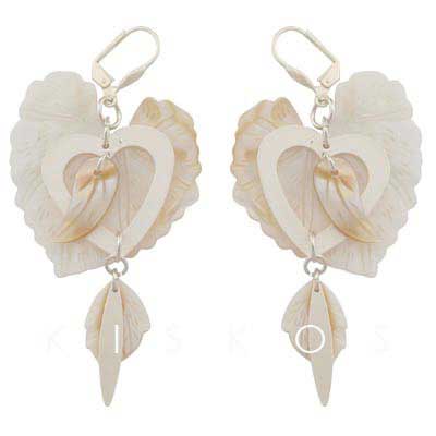 Shell Love Heart Leaf Screw Back Earrings