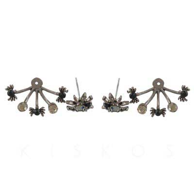 Swarovski Crystal Black Crab Stud Earrings