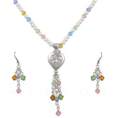 Swarovski Cystal Bead Pearl Party Jewelry Set