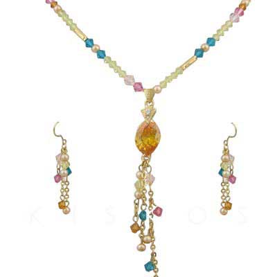 Swarovski Cystal Bead Pearl Party Jewelry Set