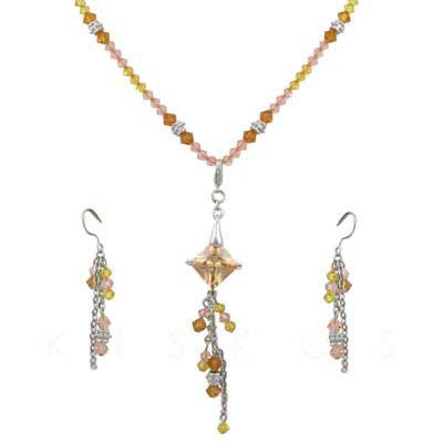 Swarovski Cystal Bead Pendant Party Jewelry Set