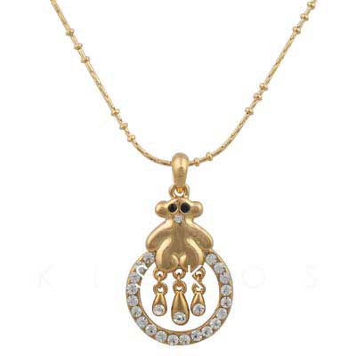 Golden Bear Drop Pendant NECKLACE
