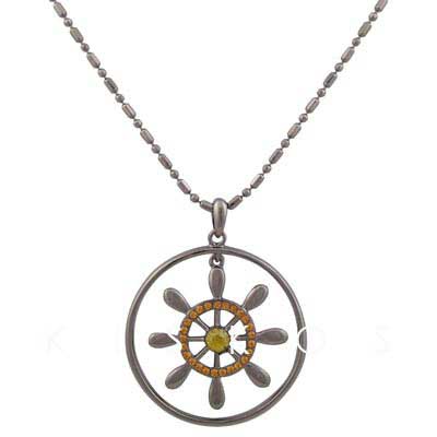 Crystal Wheel Pendant NECKLACE