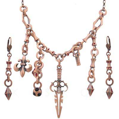 Brass Weapon PendantHolloween Party Jewelry Set