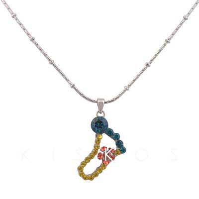 Crystal Foot Feet Pendant NECKLACE