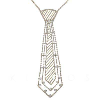 Swarovski Crystal  Neck Tie Pendant NECKLACE