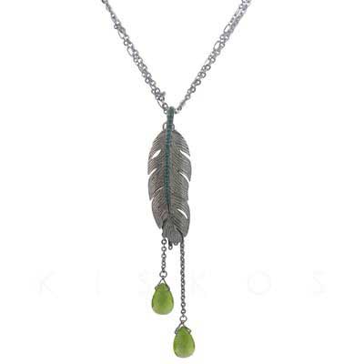 Swarovski Crystal  Feather DropPendant NECKLACE