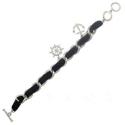 Swarovski Crystal Anchor Rudder Helm Bracelet