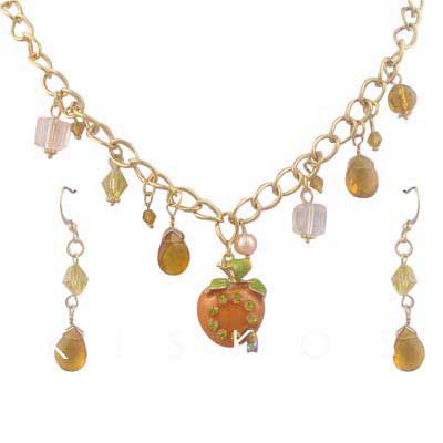 Swarovski Crystal Enamel Apple Jewelry Set