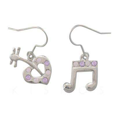 Swarovski Crystal Music Note Dangle Earrings