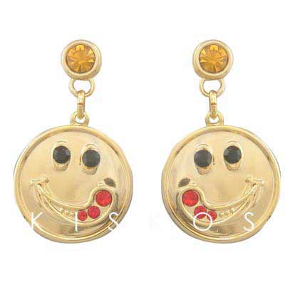 Swarovski Crystal Clown Smiling Face Earrings