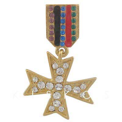 Swarovski Crystal Medals Badge Brooch