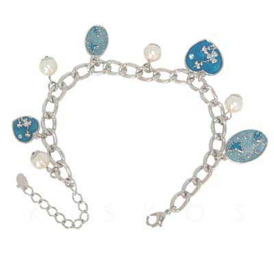 Silvering Love Heart Butterfly Enamel BRACELET