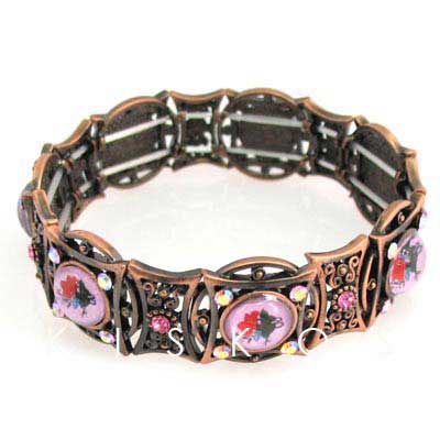 Antique Style Enamel Crystal Stretch BRACELET