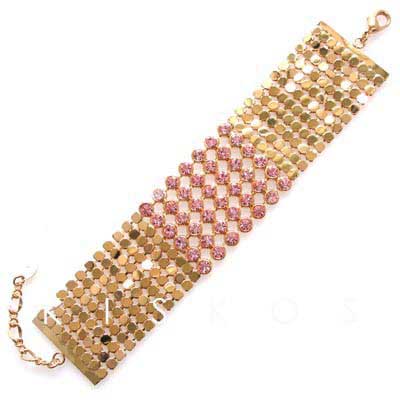 Swarovski Crystal Wide Golden Floral BRACELET