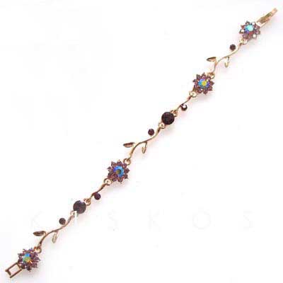 Swarovski Crystal Golden Floral Leaf BRACELET