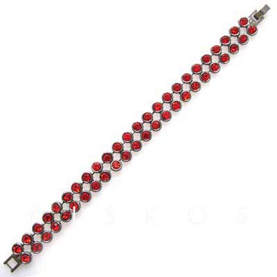 Swarovski Crystal Red Twin Row Dot BRACELET