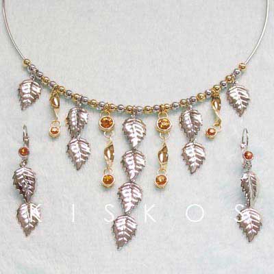 Swarovski Crystal Leaf Pendant Jewelry Set