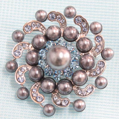 Swarovski Crystal Flower Pearl Brooch