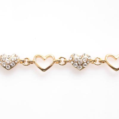 Swarovski Crystal Golden Love heart Bracelet