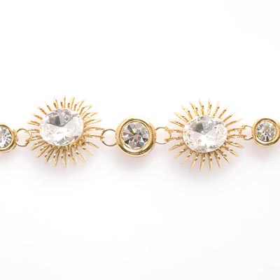 Swarovski Crystal Golden Sunray FloralBracelet