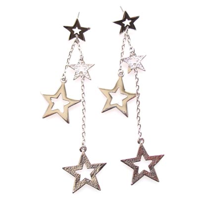 Swarovski Crystal Star Pendant Stud Earrings