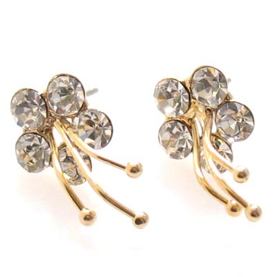 Swarovski Crystal Flower Pendant Stud Earrings